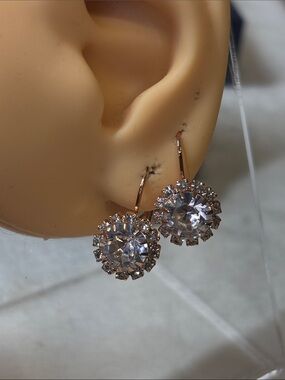 AAA CZ Lever Back Earrings 18k Rose Gold Filled
